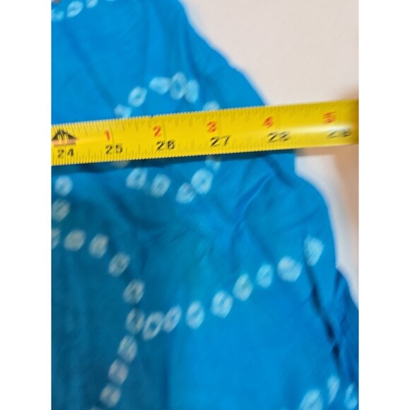 Handmade Blue boho midi skirt adjustable tie waist mirror sequins One Size New - Picture 9 of 15